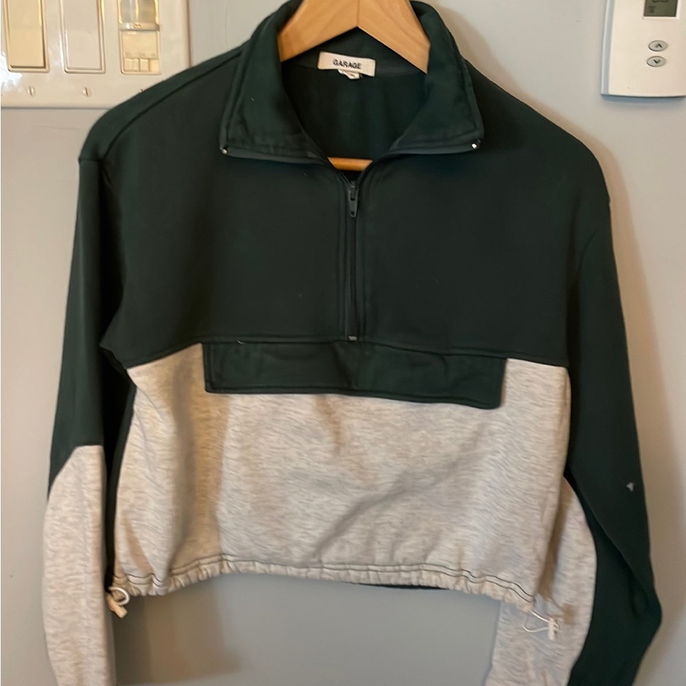 Hunter green/ gray/ Garage/ Midriff sweater for teens